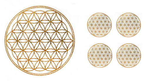 Bilder/Aufkleber / Aufkleber / Blume das Lebens Set mit Glitzer gold